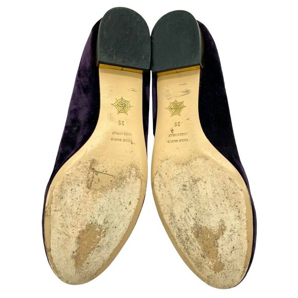 Charlotte Olympia Kitty Cat Purple Velvet Flats Loafers Gold, EU 39 US 8.5-9 - Picture 10 of 13